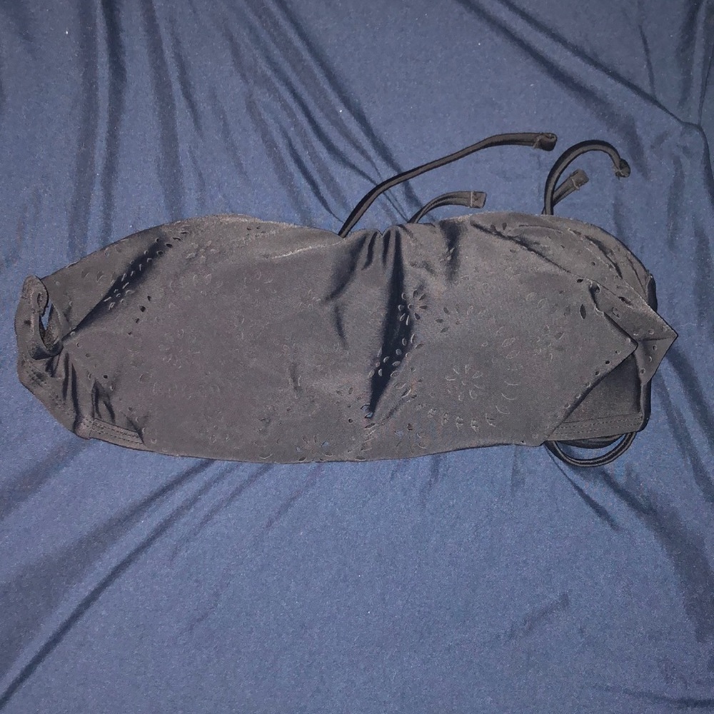 black bandeau swimtop